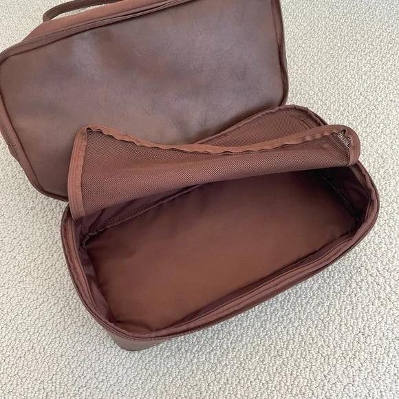 Beis Brand Brown Tote Bag with Leather Accents and Shoe Storage - Picture 6 of 7